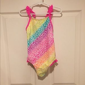 Multi color one piece girls size 6 swimsuit.